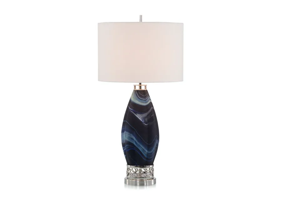 Navy Blue Northern Lights Table Lamp