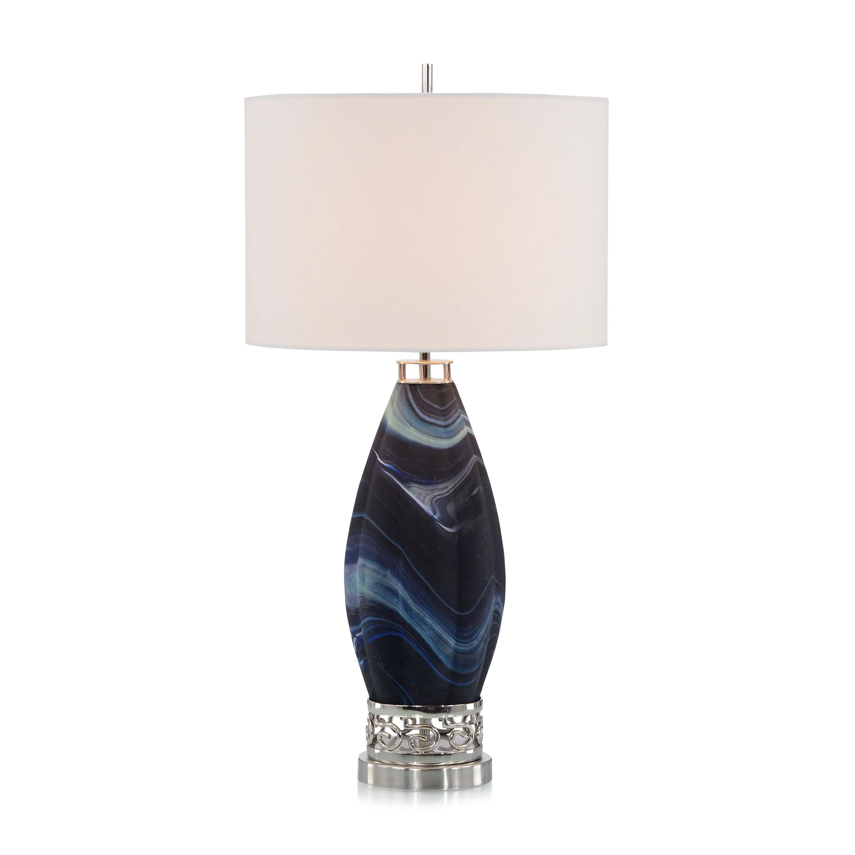 Navy Blue Northern Lights Table Lamp