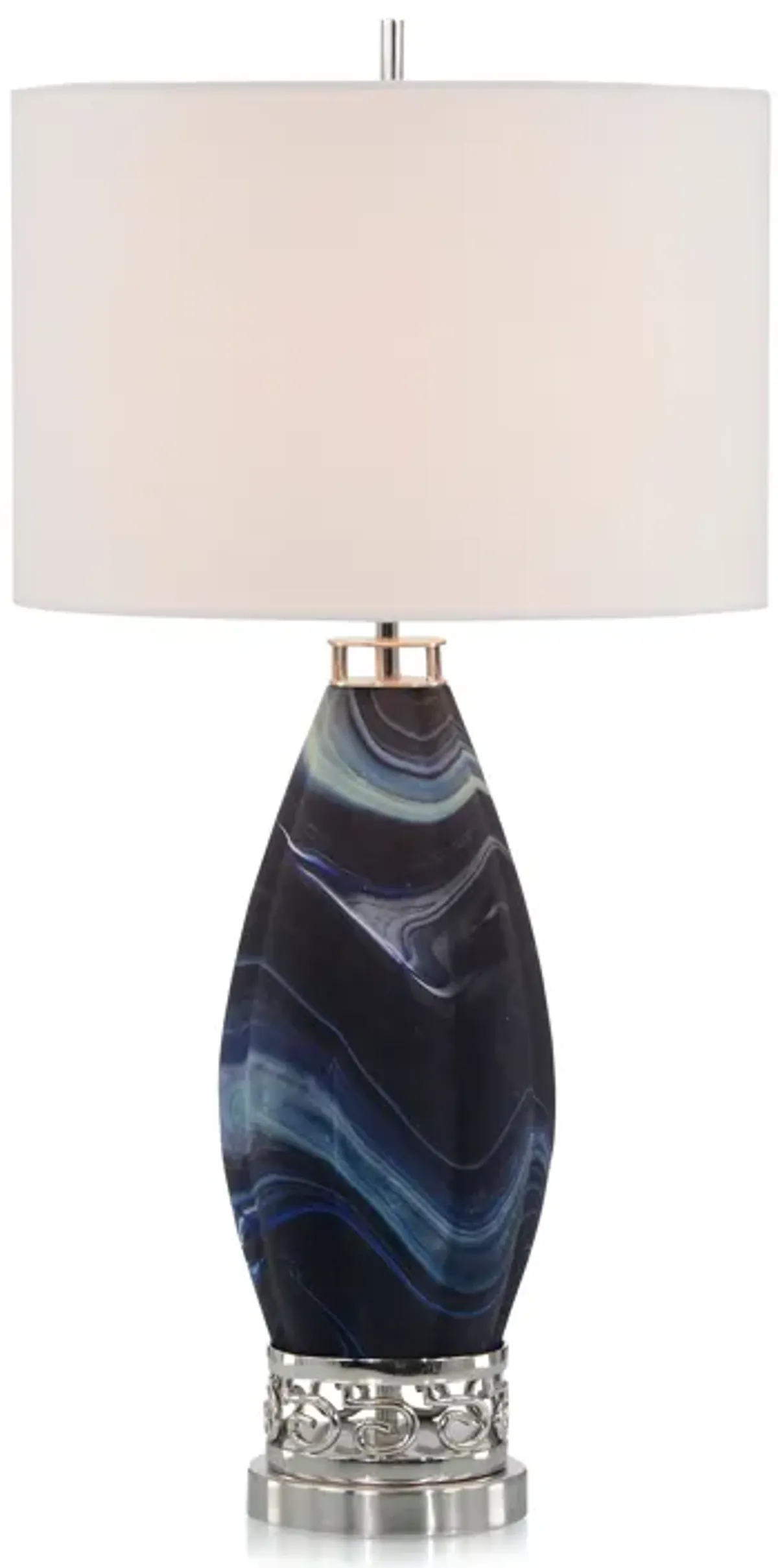 Navy Blue Northern Lights Table Lamp