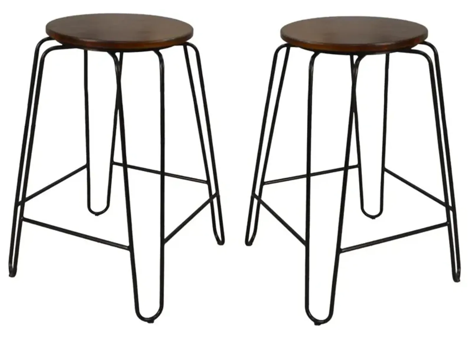 Carolina Living Ethan 24 Counter Stool - Set of 2 - Elm Top - Black Base