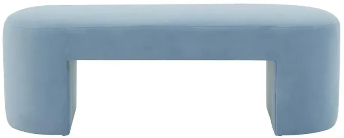 Belen Kox Light Blue Velvet Upholstered Bench, Belen Kox