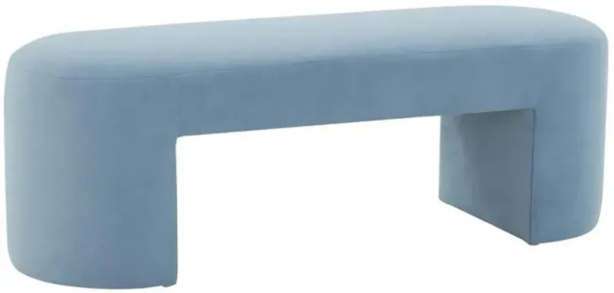 Belen Kox Light Blue Velvet Upholstered Bench, Belen Kox