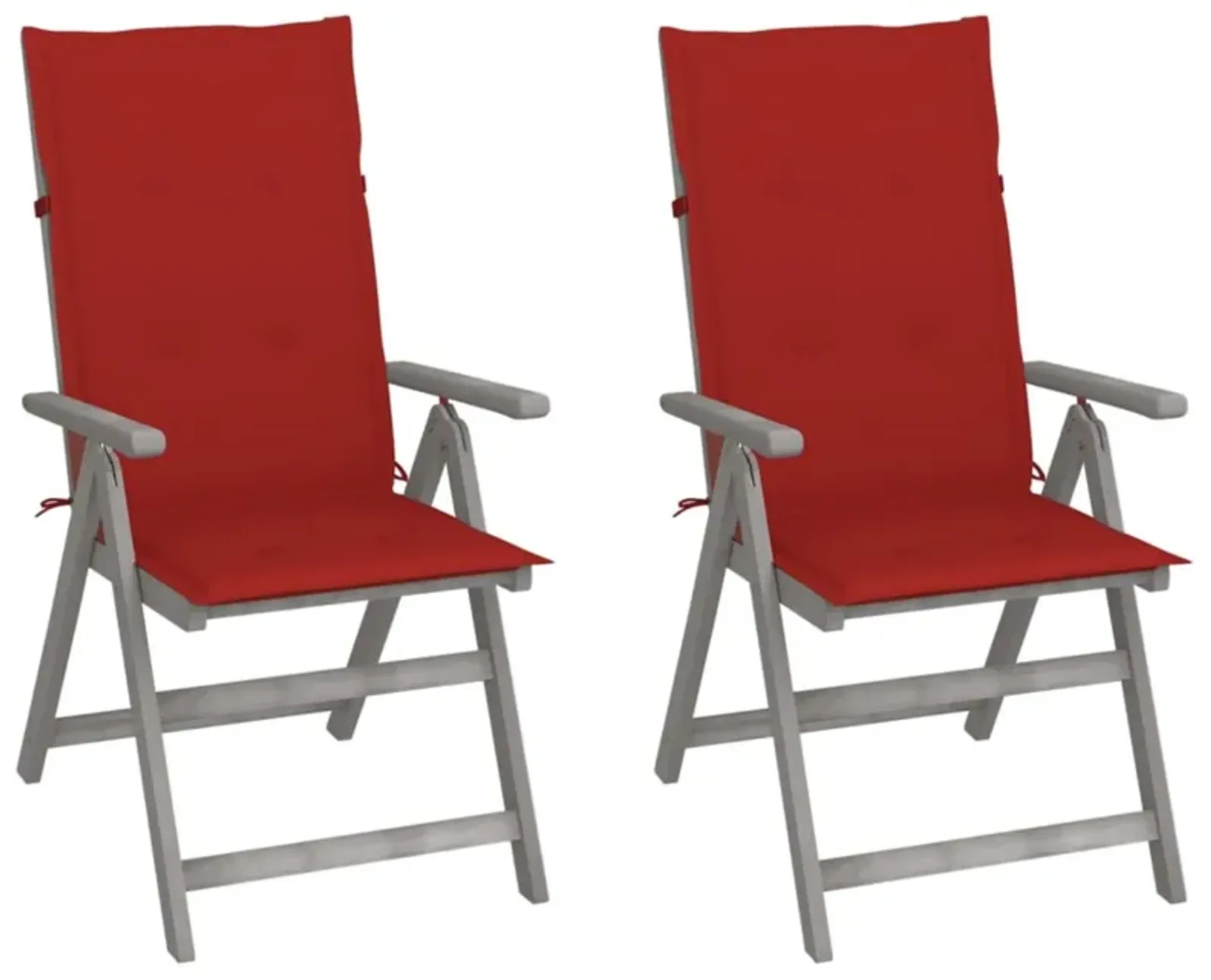 vidaXL Patio Reclining Chairs 2 pcs with Cushions Solid Acacia Wood