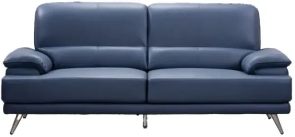 EK523 MODERN NAVY BLUE  TOP GRAIN LEATHER  WITH LEATHER MATCH SOFA