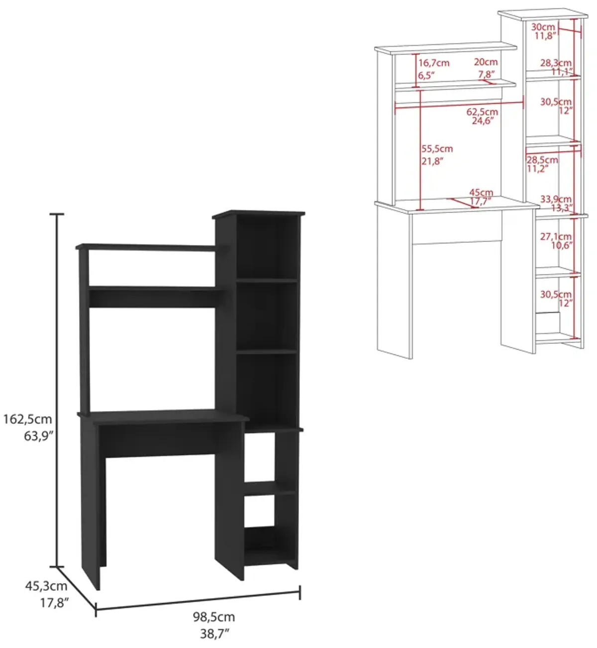 Desk Logan, Office, Black