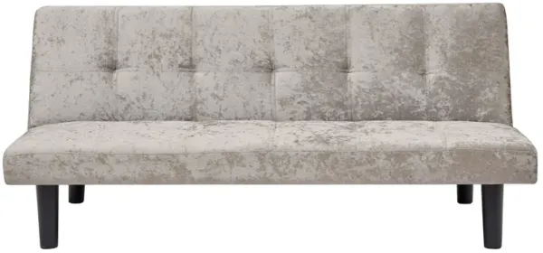 Modern Sofa Bed In Iced Velour, Multiposition Adjustable Sofa Bed, Plastic Feet