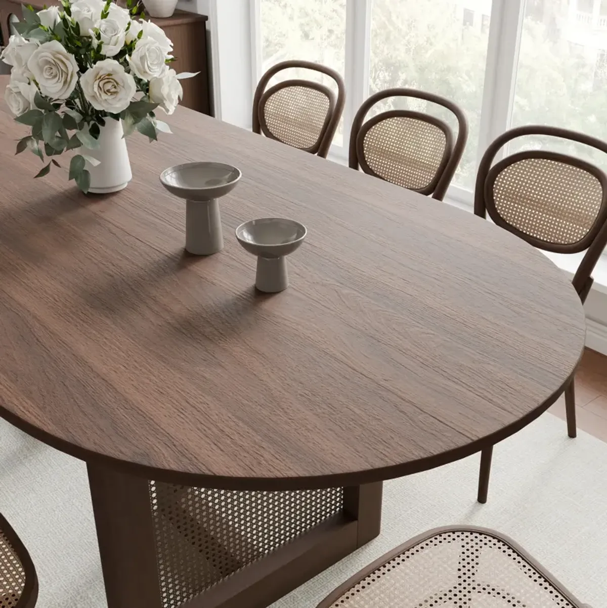 79 Cinna Natural Oak Wood Oval Dining Table (Seats 8)