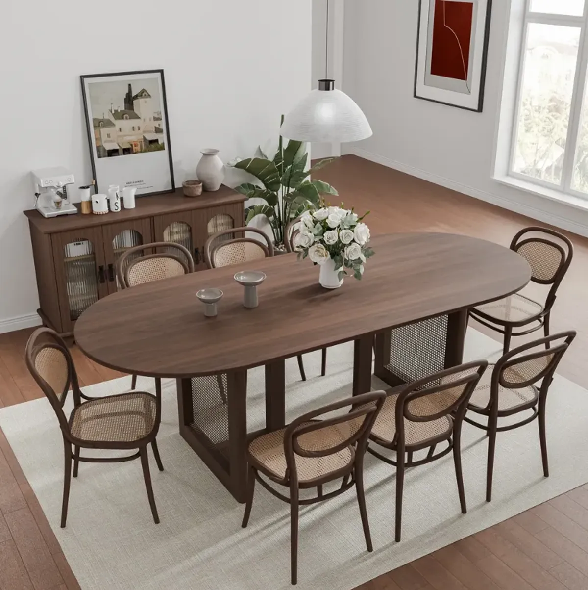 79 Cinna Natural Oak Wood Oval Dining Table (Seats 8)