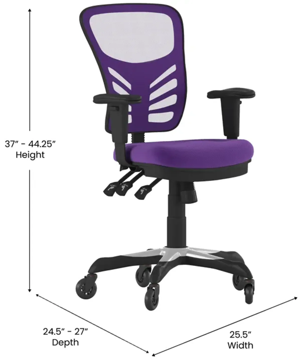 Nicholas Mid-Back   Mesh Multifunction Executive Swivel Ergonomic Office Chair with Adjustable Arms and Transparent Roller Wheels