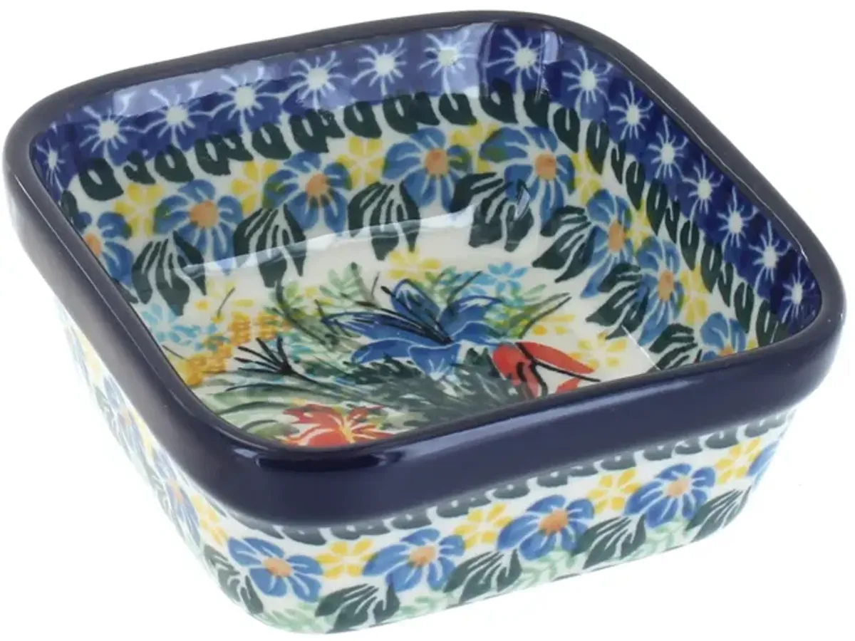 Blue Rose Polish Pottery Teresa Small Square Dish