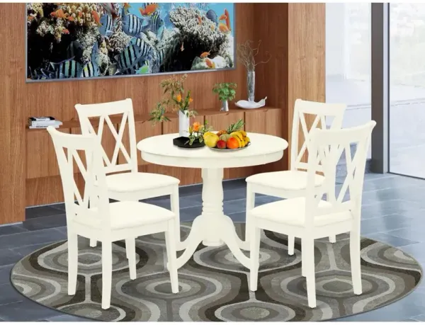 East West Furniture Dining Room Set Linen White