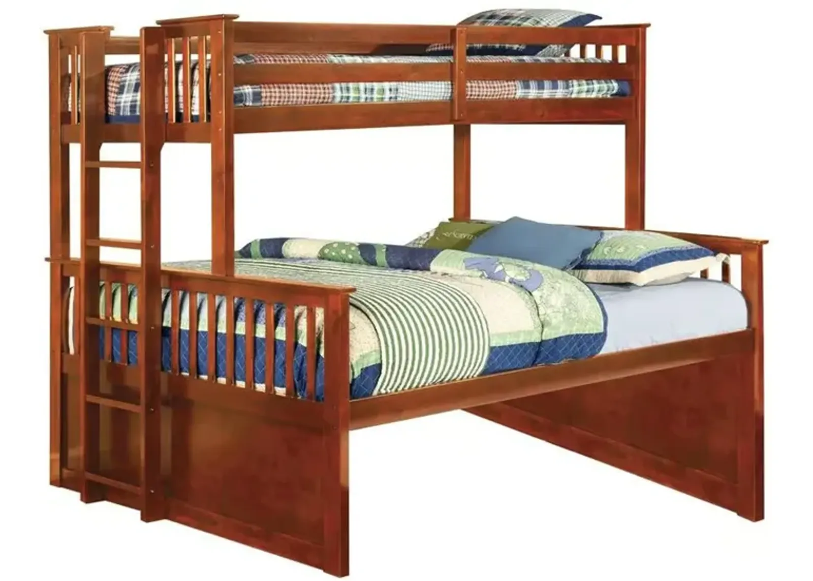 Bunk Bed with Attached Side Ladder, Brown-Benzara