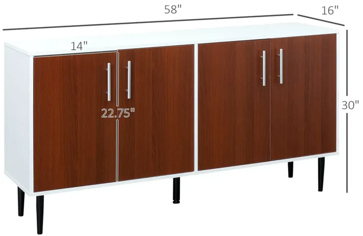 Brown Kitchen Organizer: Modern Sideboard Buffet with Large Countertop