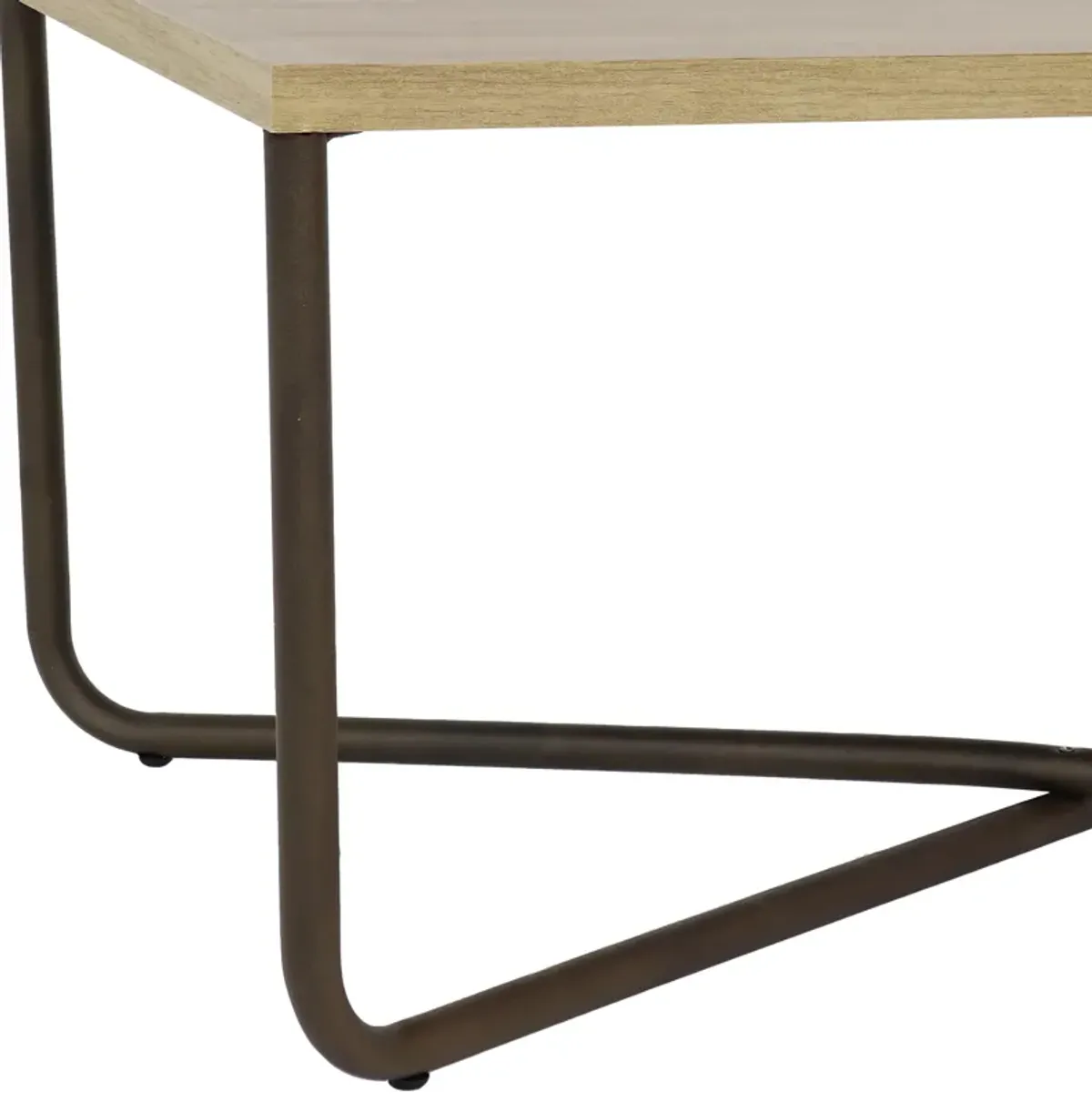 Sunnydaze Industrial-Style MDP Cross Legs Coffee Table - Brown