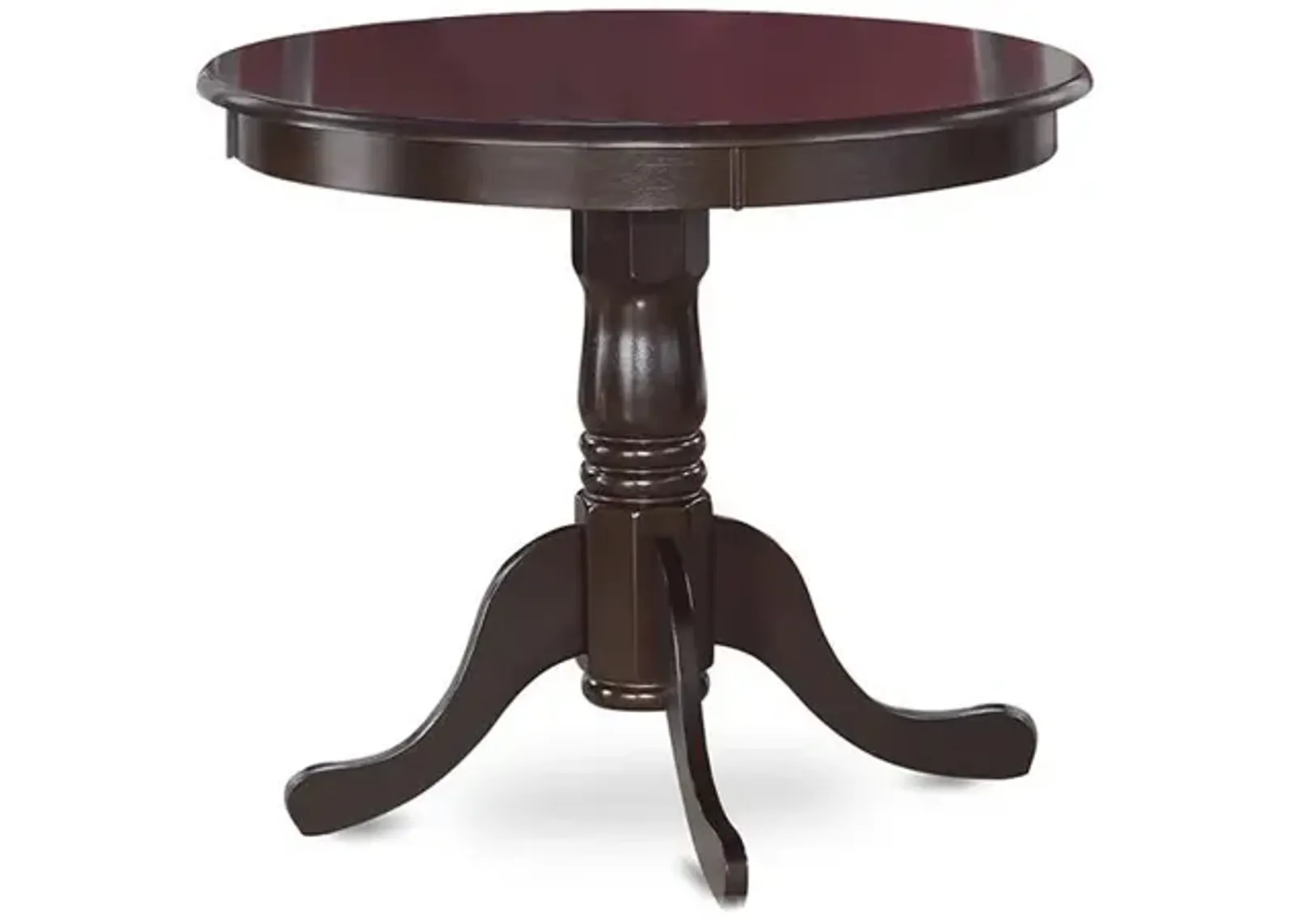 East West Furniture Antique  Table  36  Round  with  Cappuccino  Finish