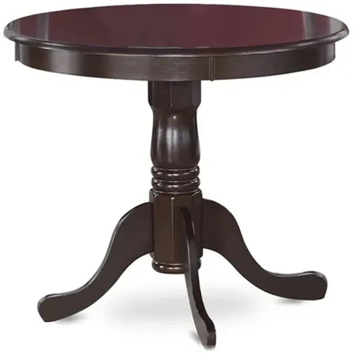 East West Furniture Antique  Table  36  Round  with  Cappuccino  Finish