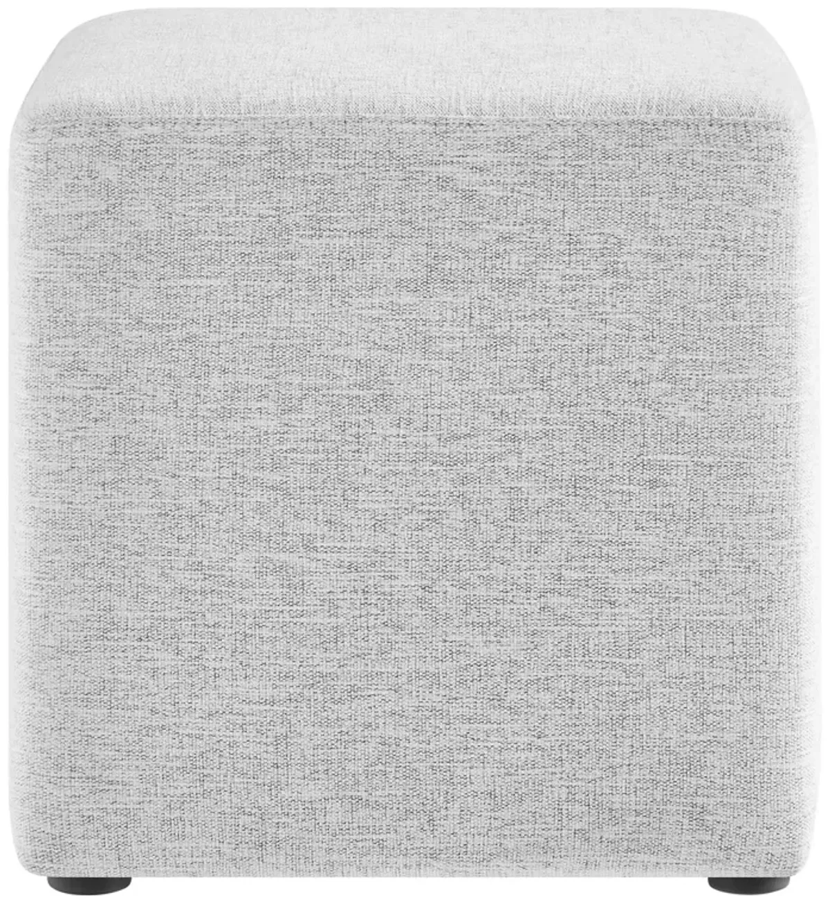 Callum 17" Square Woven Heathered Fabric Upholstered Ottoman