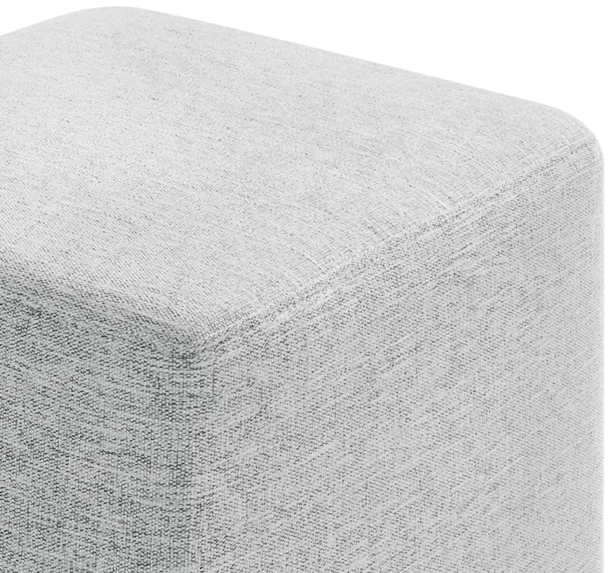 Callum 17" Square Woven Heathered Fabric Upholstered Ottoman