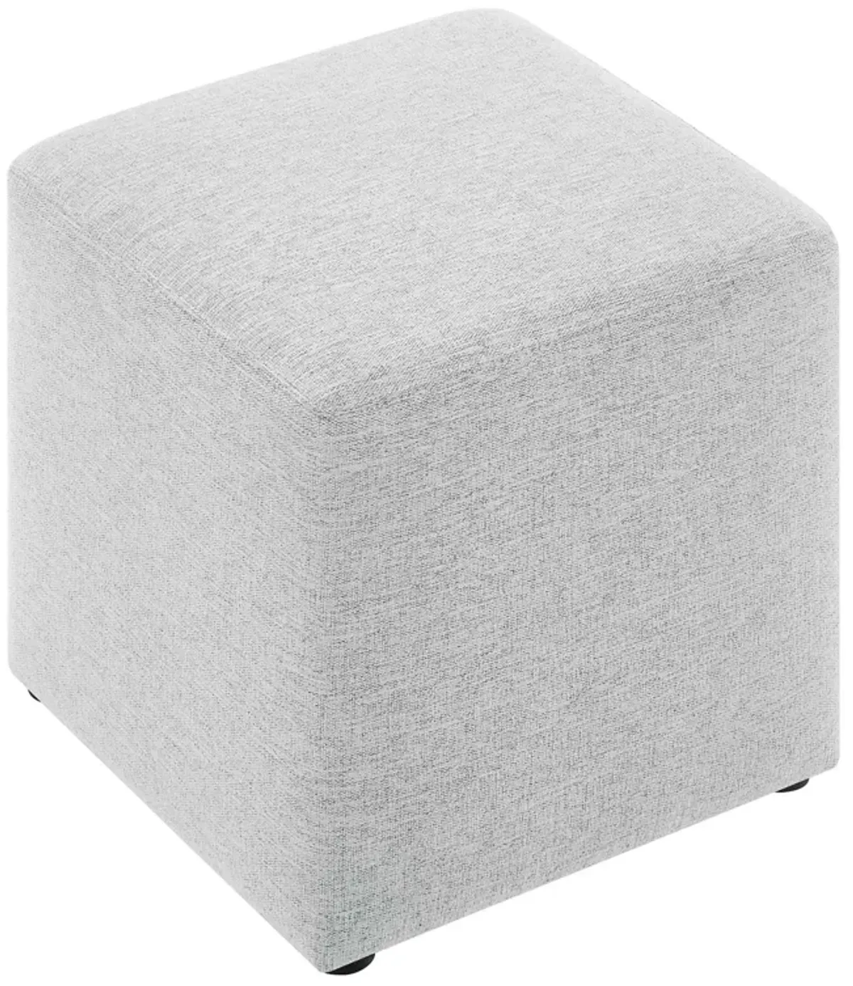 Callum 17" Square Woven Heathered Fabric Upholstered Ottoman