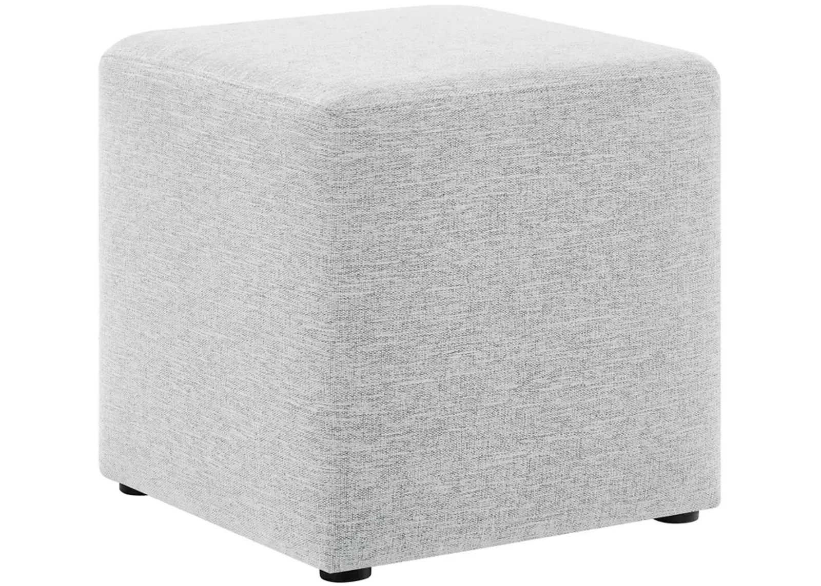 Callum 17" Square Woven Heathered Fabric Upholstered Ottoman