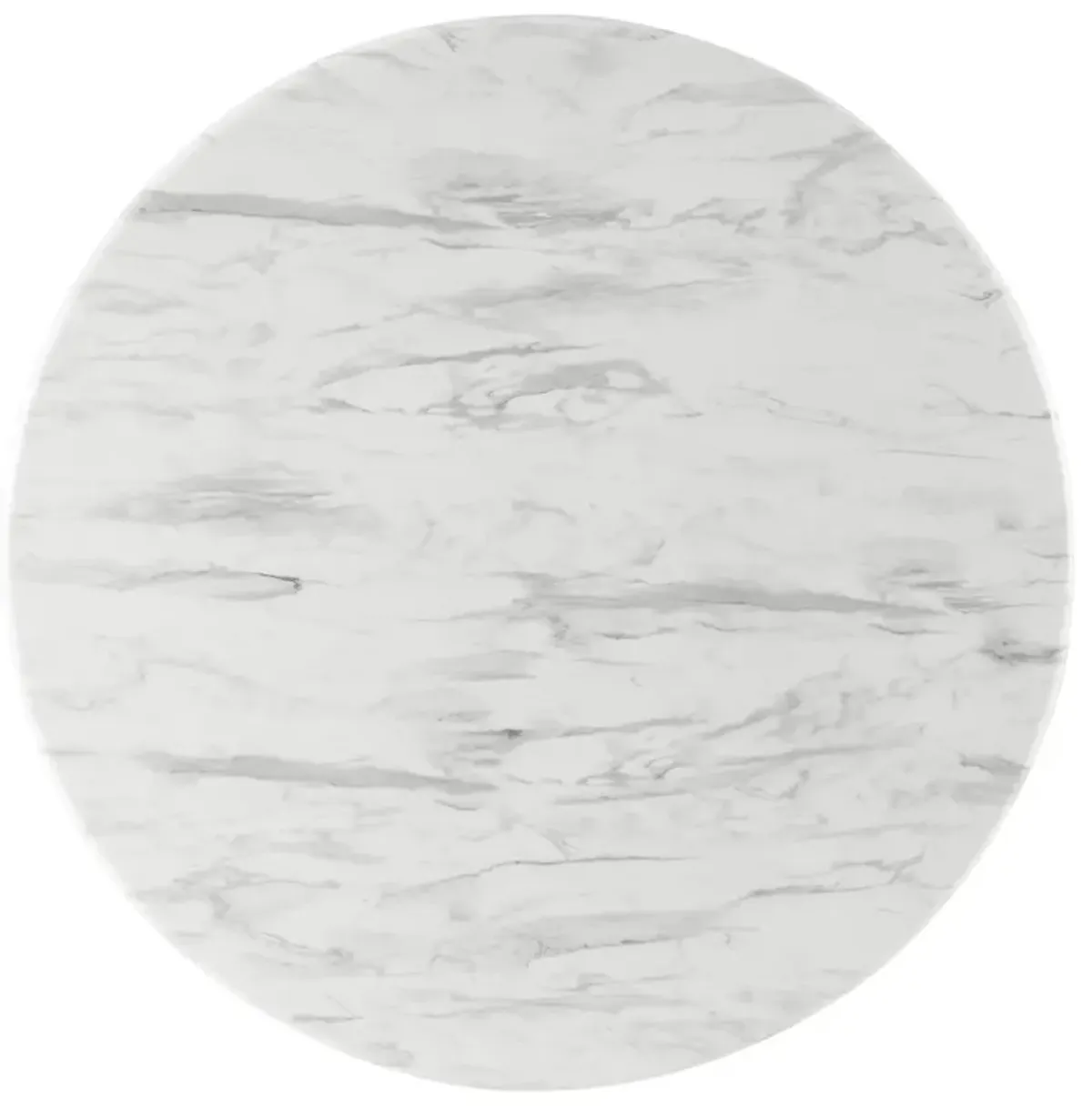 Modway - Traverse 50" Round Performance Artificial Marble Dining Table Black White