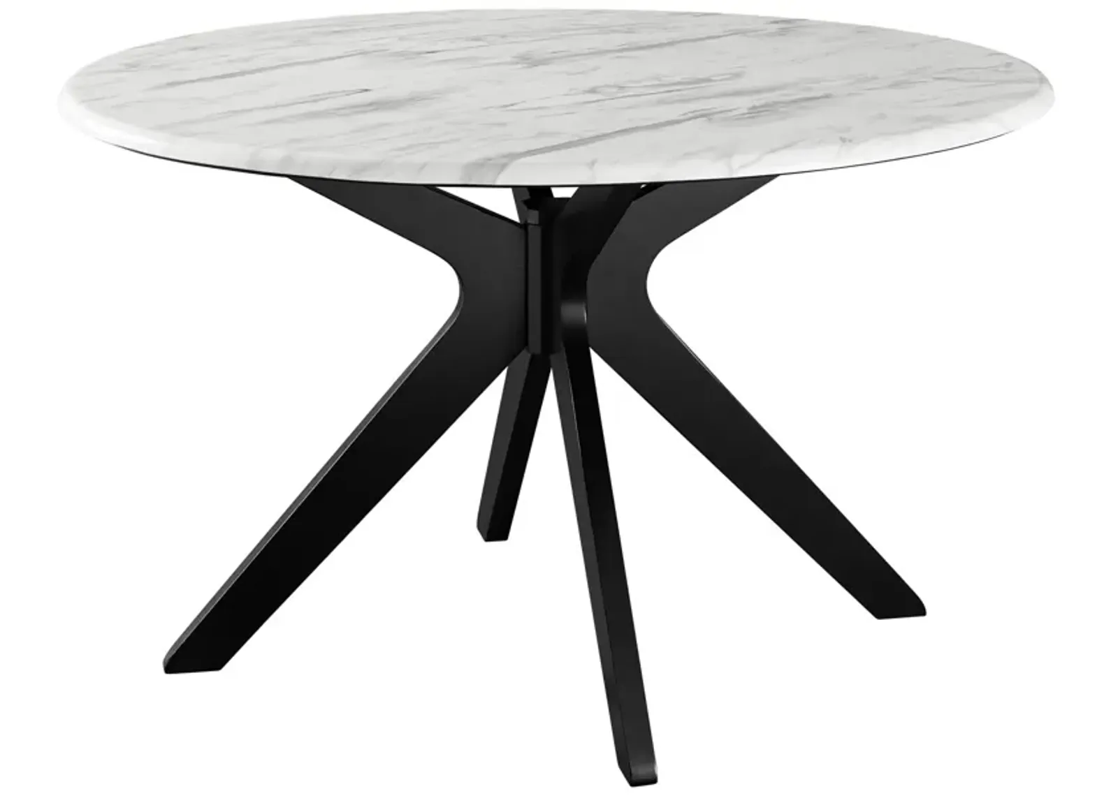 Modway - Traverse 50" Round Performance Artificial Marble Dining Table Black White