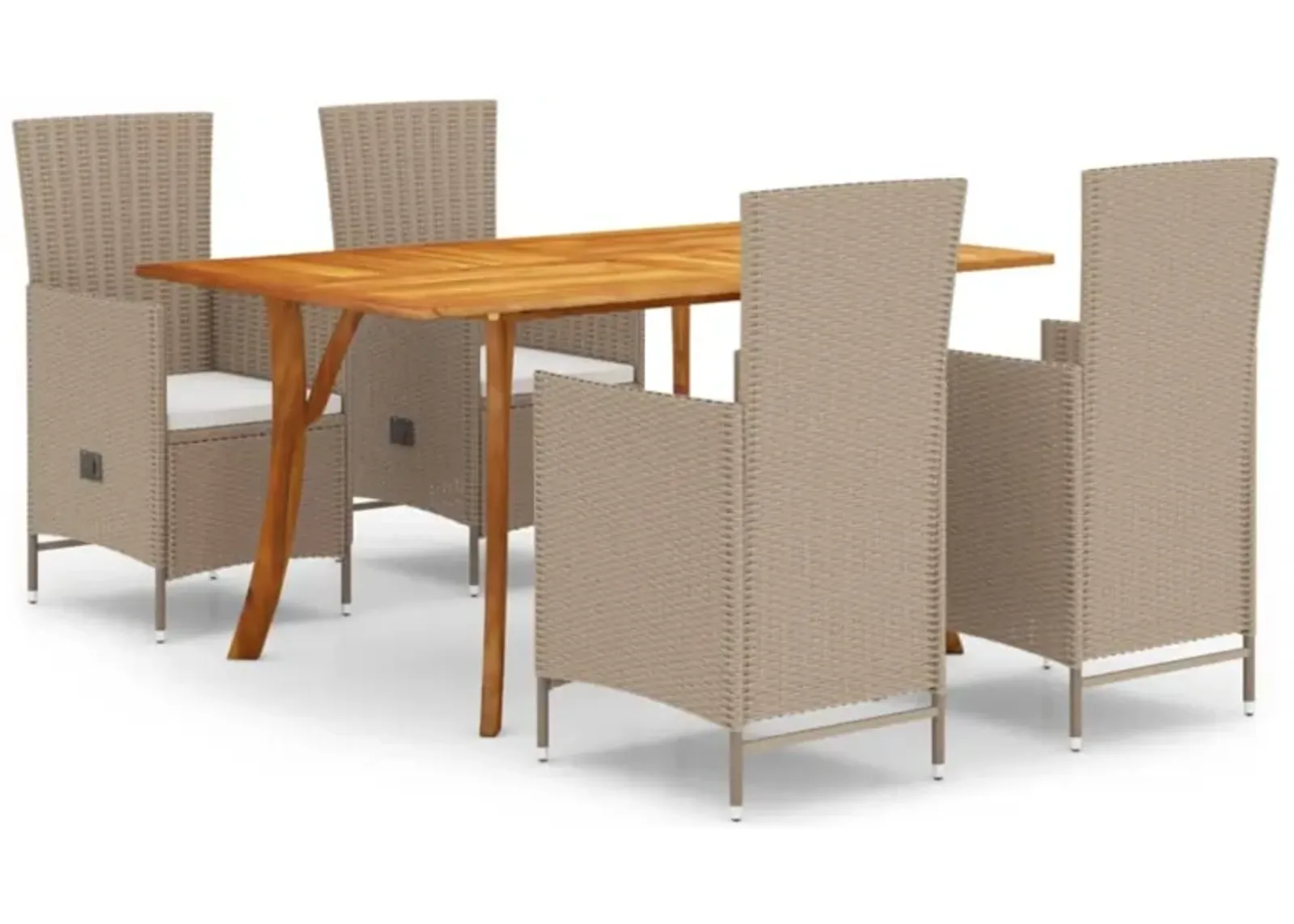 vidaXL 5 Piece Garden Dining Set Beige