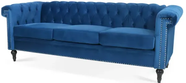 Width Traditional Square Arm Removable Cushion 3 Seater Sofa