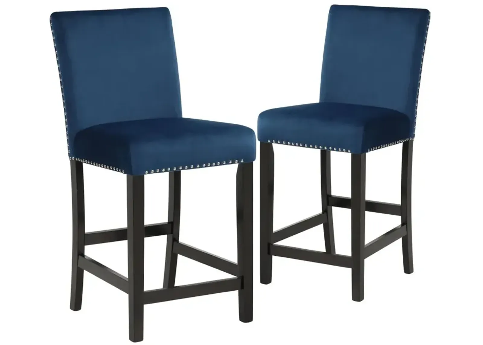 New Classic Furniture Furniture Celeste 39.5 Wood Counter Chair in Blue (Set of 2)