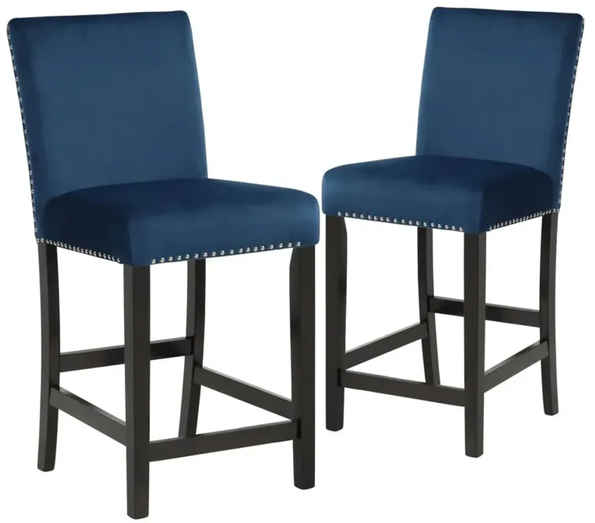 New Classic Furniture Furniture Celeste 39.5 Wood Counter Chair in Blue (Set of 2)