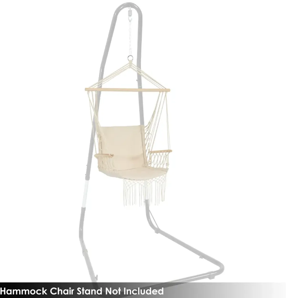 Sunnydaze Polycotton Padded Hammock Chair with Spreader Bar - Natural