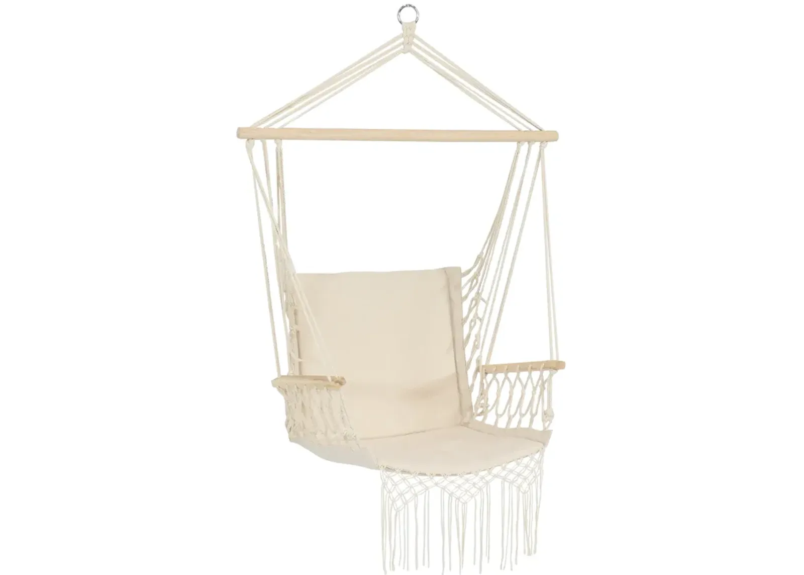 Sunnydaze Polycotton Padded Hammock Chair with Spreader Bar - Natural