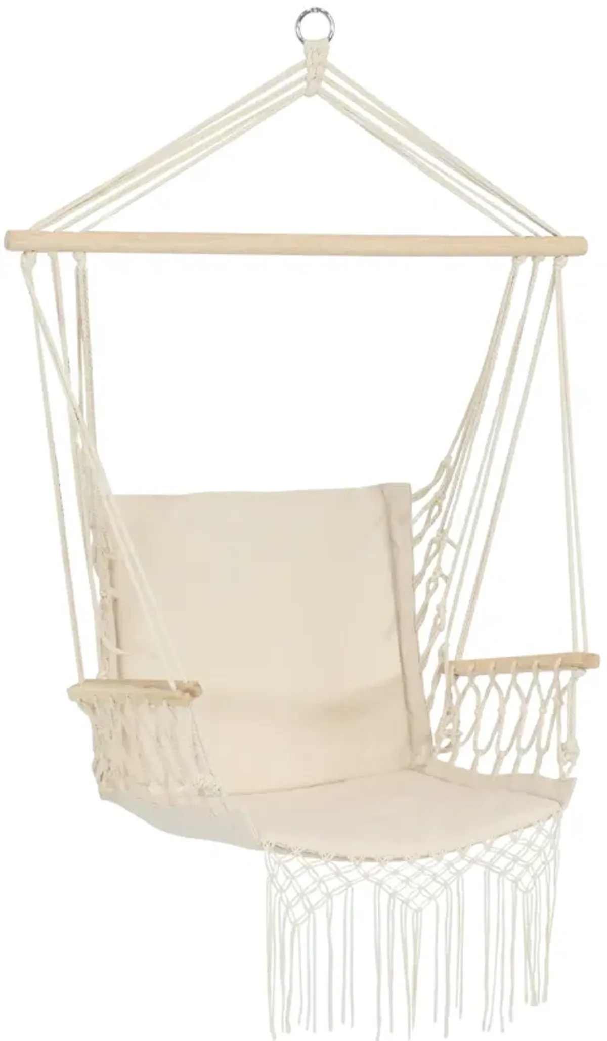 Sunnydaze Polycotton Padded Hammock Chair with Spreader Bar - Natural