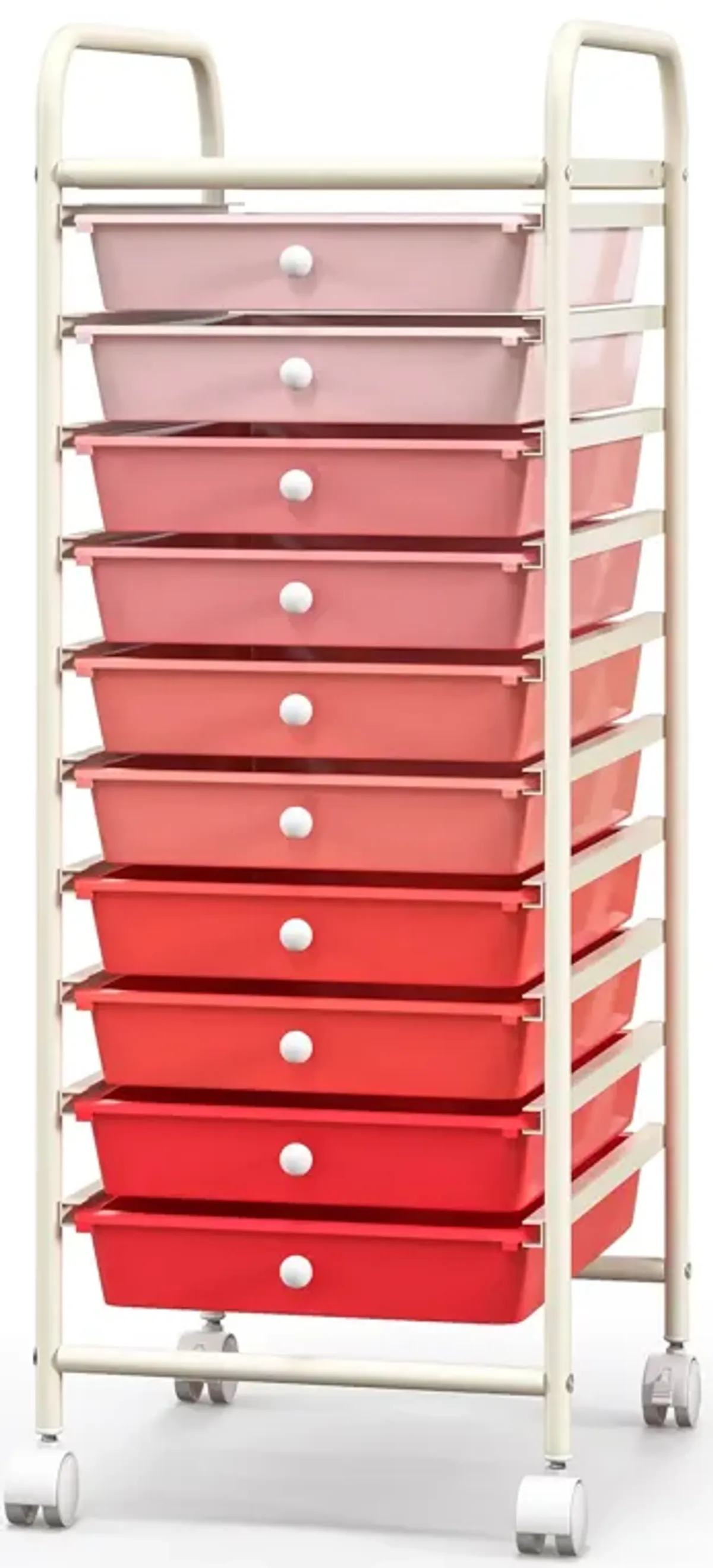 10 Drawer Rolling Storage Cart Organizer with 4 Universal Casters