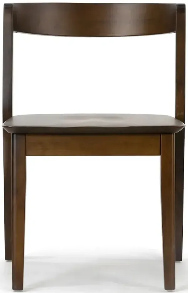 Glamour Home Set of 2 Astor Dark Brown Solid Wood Chair with Curved Back