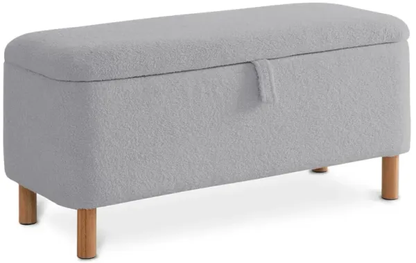 Streamdale Basics Upholstered Storage Ottoman and Entryway Bench GREY