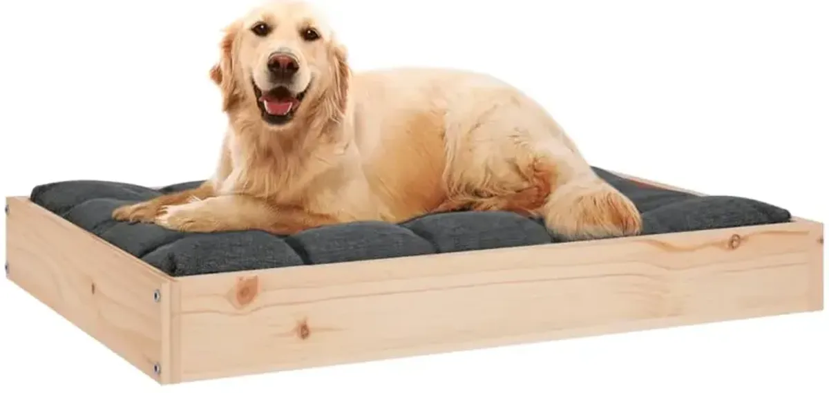 Dog Bed 28.1"x21.3"x3.5" Solid Wood Pine