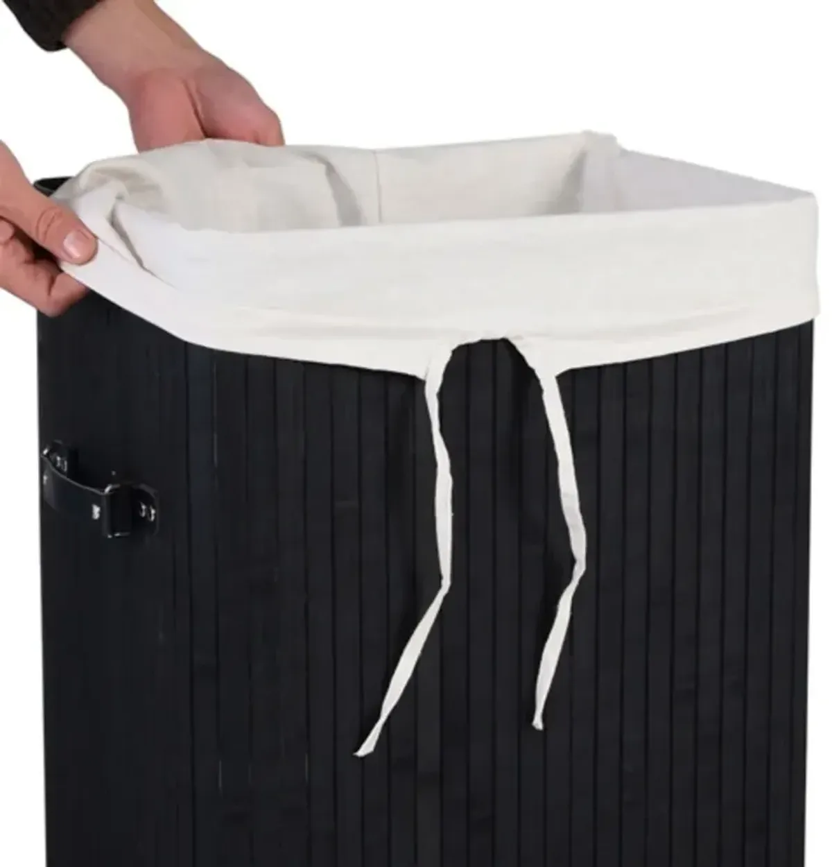 Handwoven Wicker Laundry Hamper with Removable Fabric Liner