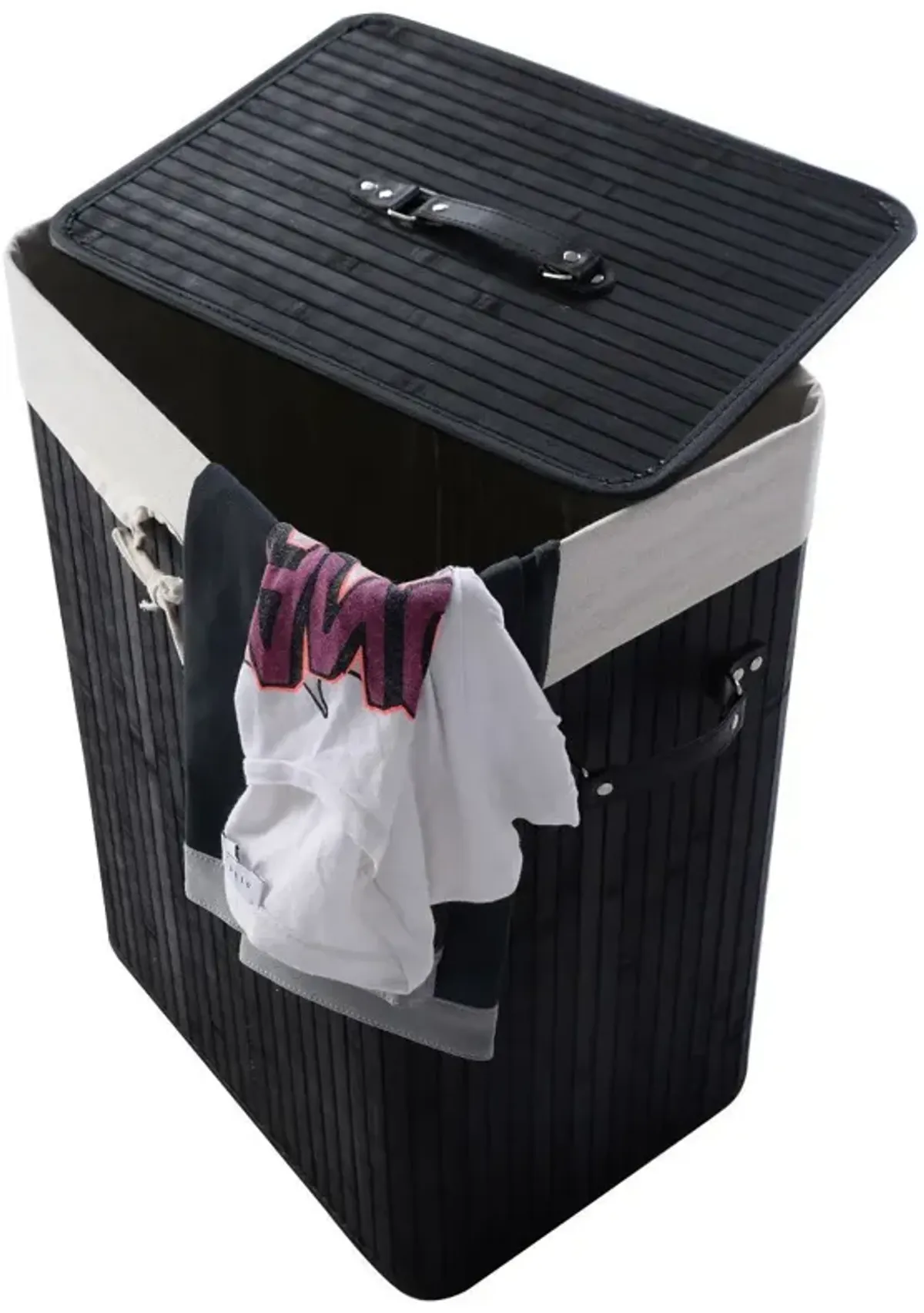 Handwoven Wicker Laundry Hamper with Removable Fabric Liner