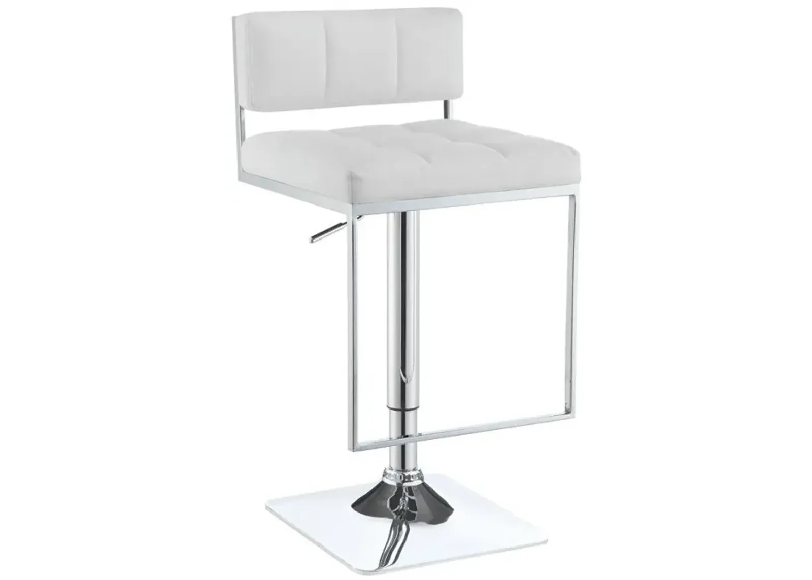 Alameda Adjustable Bar Stool White and Chrome