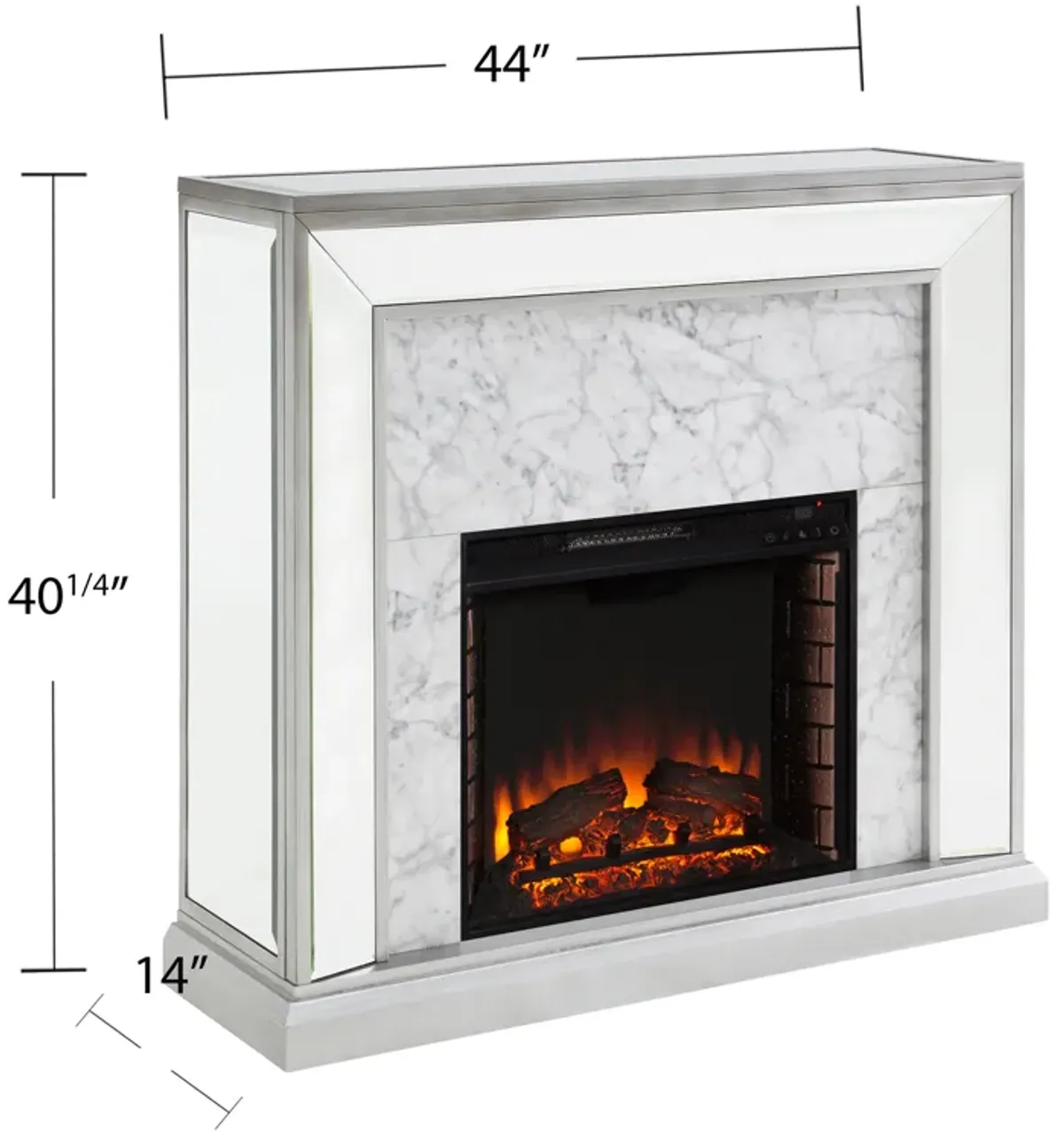 Penryn  Fireplace Mirrored