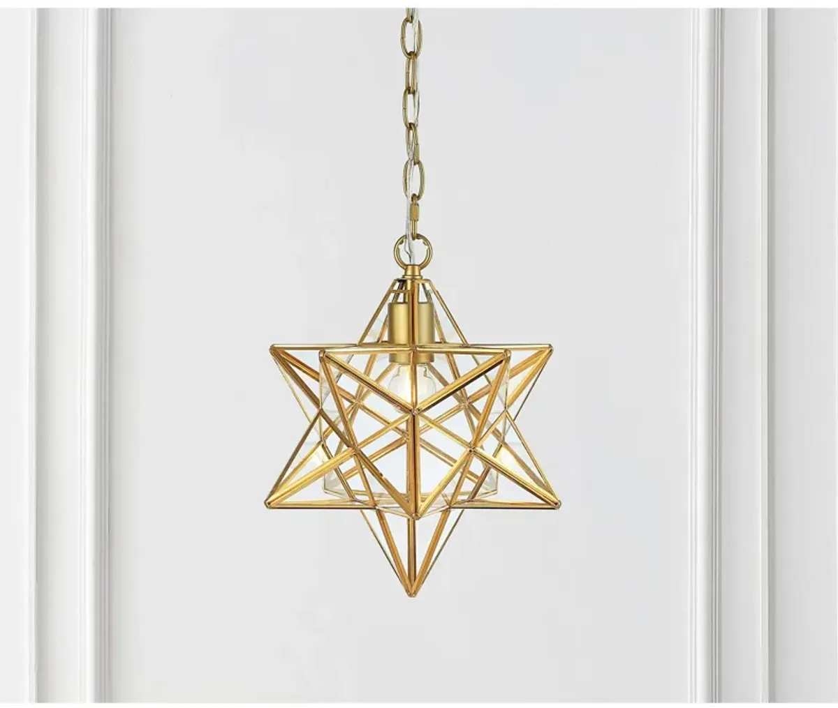 Stella Moravian Star Metal/Clear Glass LED Pendant