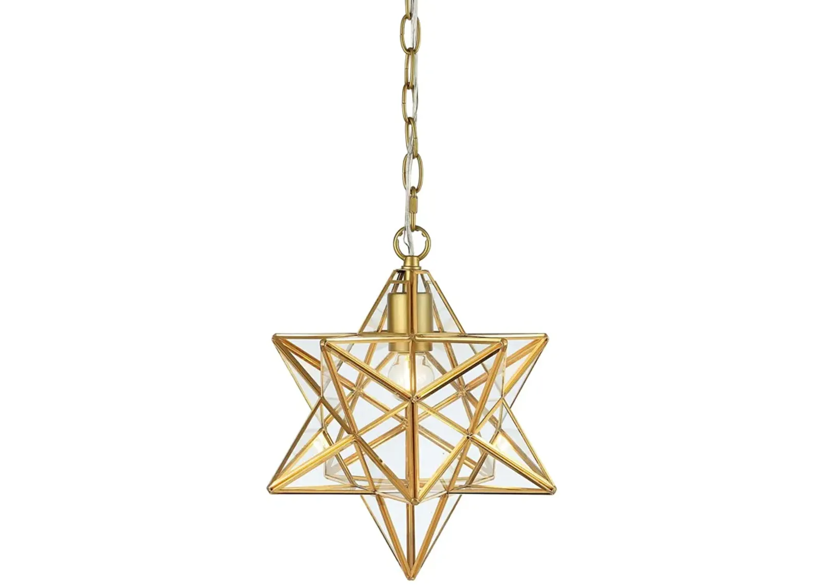 Stella Moravian Star Metal/Clear Glass LED Pendant