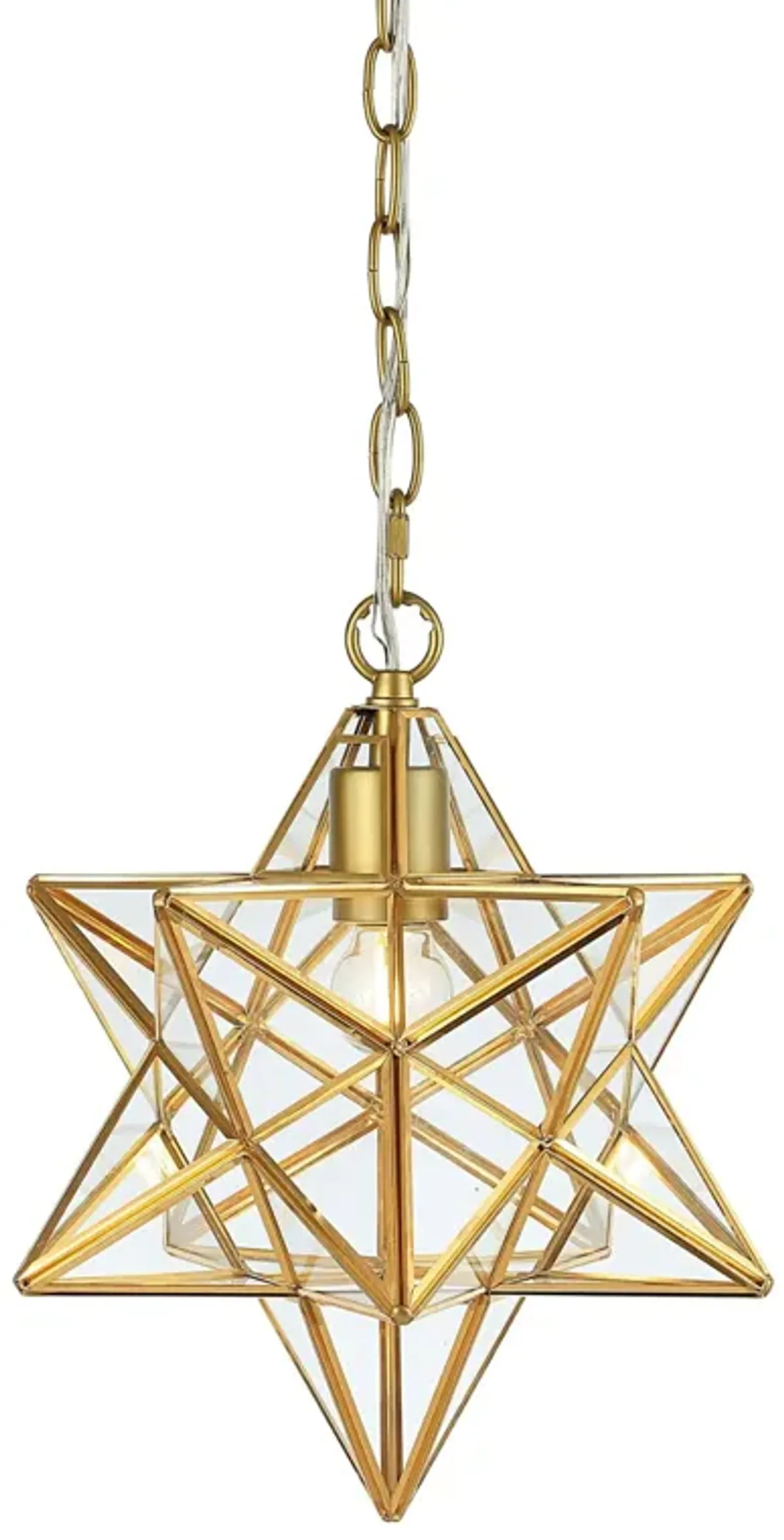 Stella Moravian Star Metal/Clear Glass LED Pendant