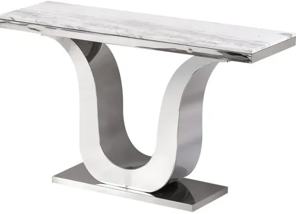 Marble Top Console Table with Stainless Steel Base