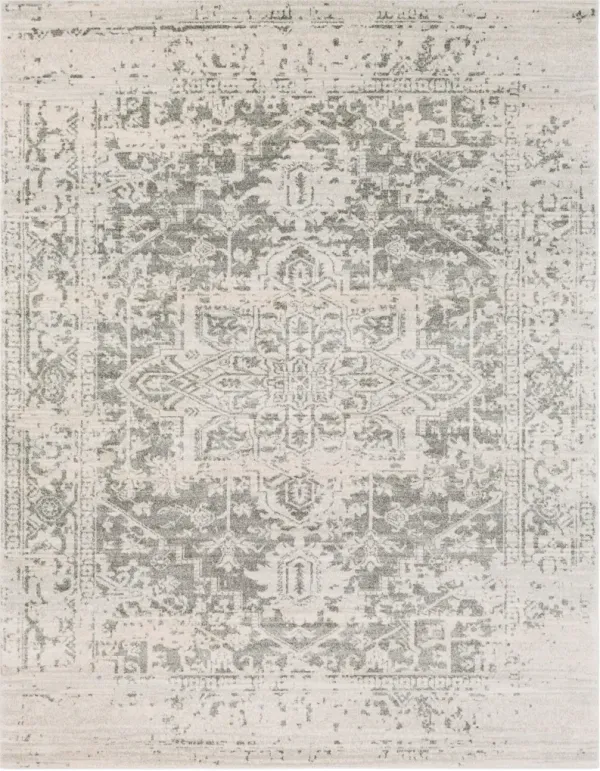 Harput HAP-1024 5'3' Round Gray Rug