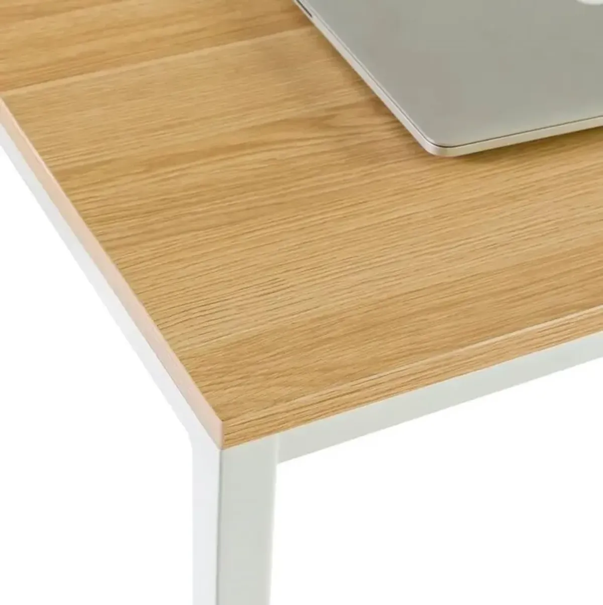 Hivvago Modern Home Office Desk with Metal Frame and Wood Table Top