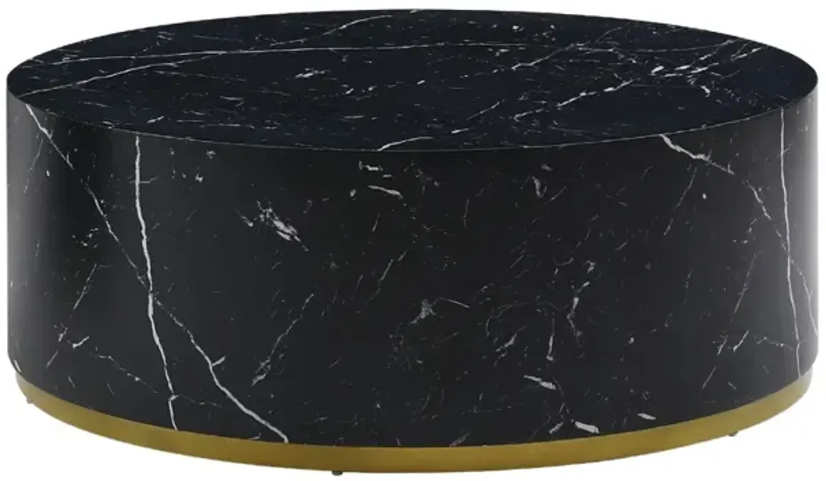 Modern Marble Coffee Table with Gold Base