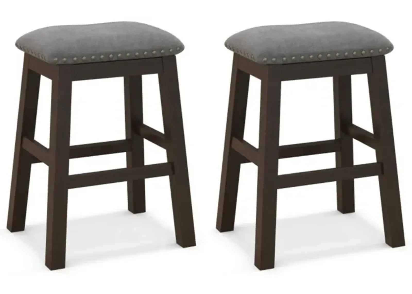 Hivvago 2 Piece 24.5 Inch Counter Height Bar Stool Set with Padded Seat