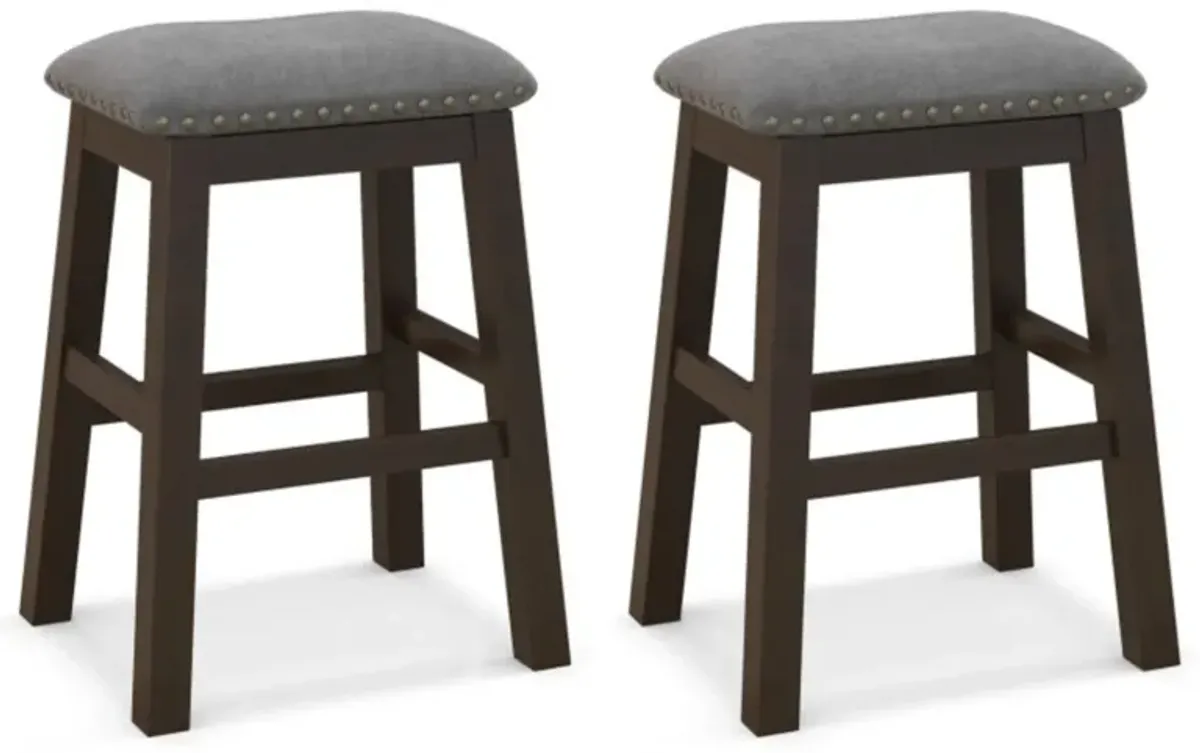 Hivvago 2 Piece 24.5 Inch Counter Height Bar Stool Set with Padded Seat